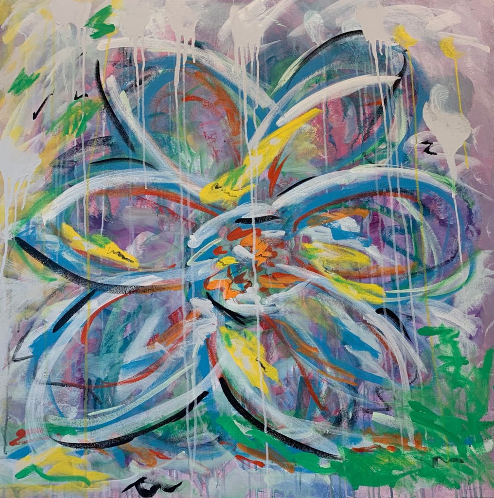 Abstract Crazy Colored Flower